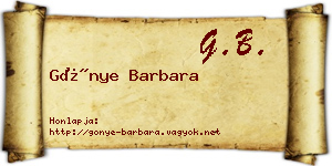 Gönye Barbara névjegykártya
